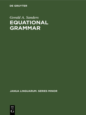 cover image of Equational grammar